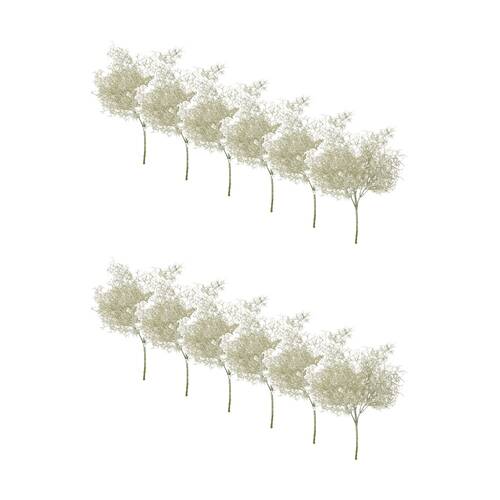 12PK E Style Airplant Bush Plastic Wire Interior Plant Grey Green 24x24x37cm