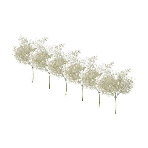 6PK E Style Airplant Bush Plastic Wire Interior Plant Grey Green 24x24x37cm