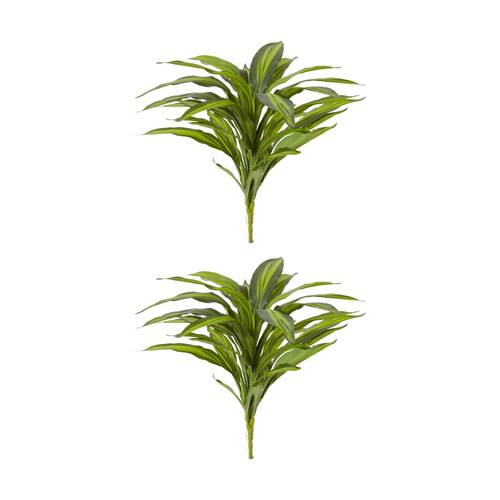 2PK E Style Dracaena Bush Indoor Artificial Plant Yellow Green 40x45x48cm