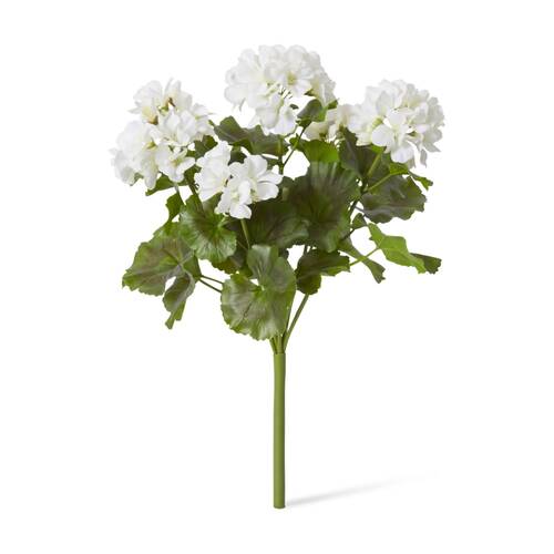 E Style Geranium Outdoor Bush Artificial Plant Indoor Use White 23x26x41cm