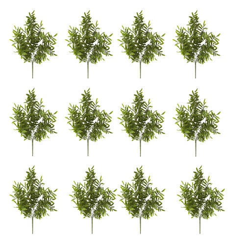 12PK E STYLE Locust Bush Artificial Plant Indoor Decor Use Green 30x30x48cm