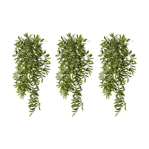 3PK E Style Locust Hanging Bush Green Artificial Plant Indoor Use 30x20x80cm