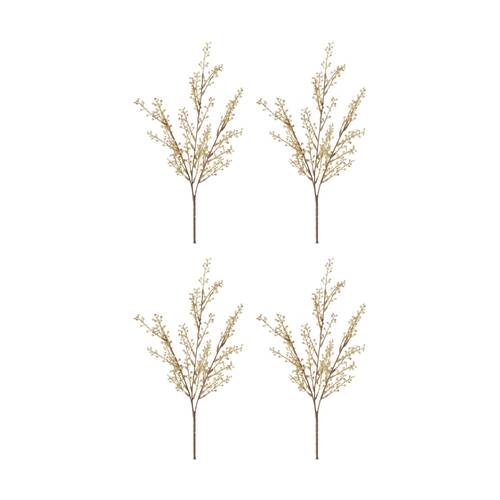 4PK E Style Willow Mini Bush Plastic Fabric Wire Plant Decor Natural 25x10x48cm