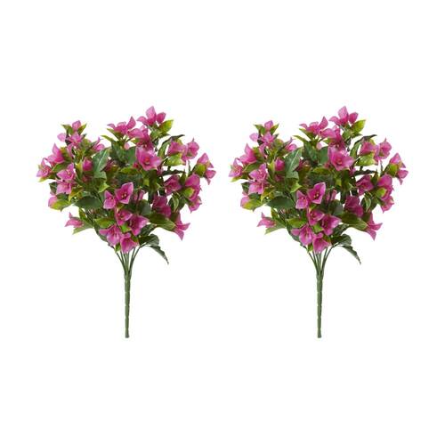 2PK E Style Bougainvillea Outdoor Bush Plant PE PVC Decor Hot Pink 30x30x50cm