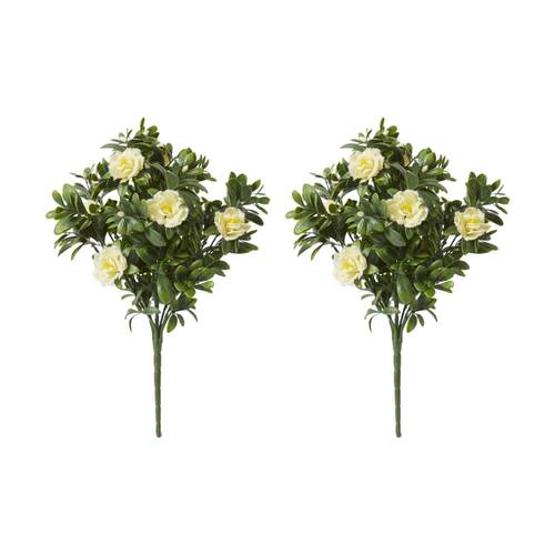 2PK E Style Begonia Outdoor Bush Plant PE PVC Material Outdoors White 30x30x47cm