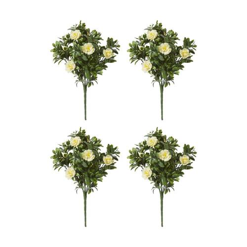 4PK E Style Begonia Outdoor Bush Plant PE PVC Material Outdoors White 30x30x47cm