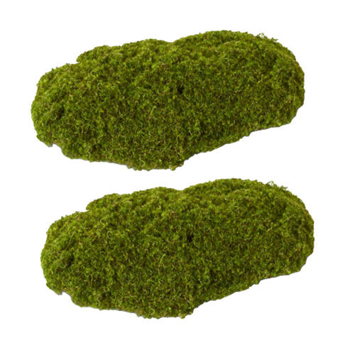 2PK E Style Moss Pad PE Nylon Yarn Plant Decor Assorted Dark Green 20x30x33cm