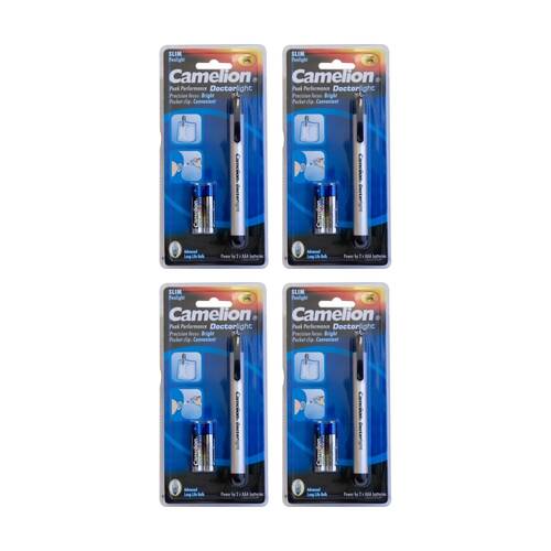 4PK Camelion Doctors Pen Light Torch Medical Penlight Aluminium