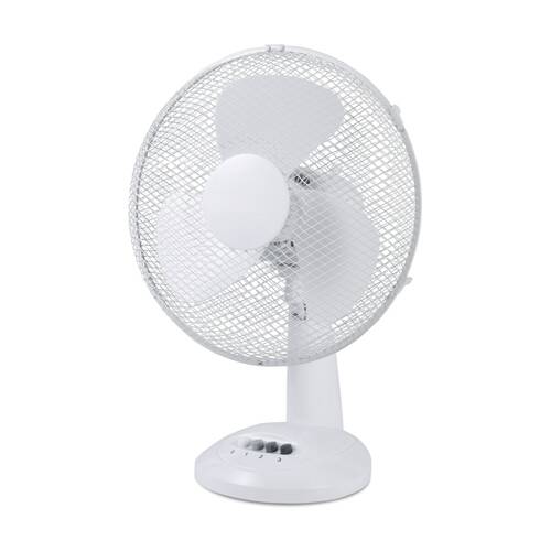 Sheffield 40cm Desk Top Fan Oscillating 3-Speed Manual Control White