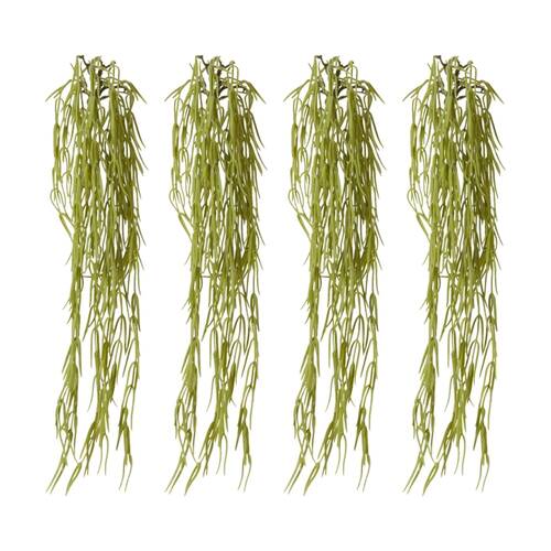 4PK E Style Wax Vine Hanging Plant Plastic Wire Decor Grey Green 20x7x53cm
