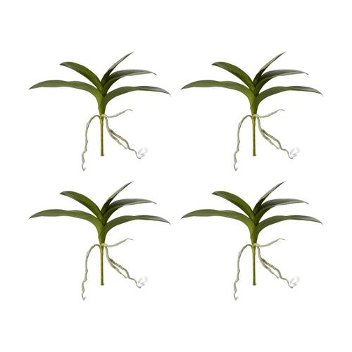 4PK E Style Phalaenopsis Lush Foliage Plant Artificial Decor Green 35x15x31cm