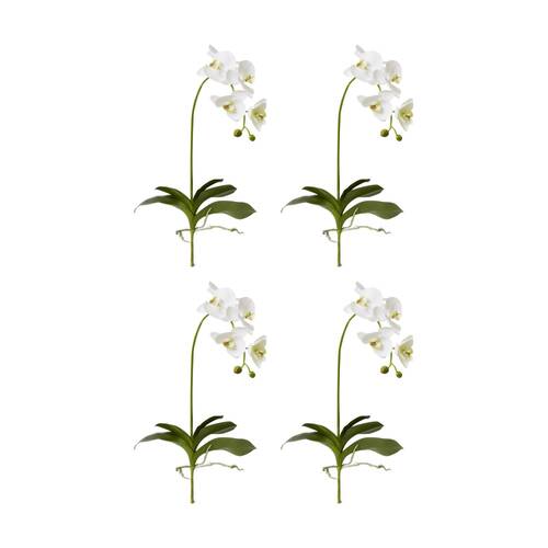 4PK E Style Phalaenopsis Deluxe Plant Artificial Indoor White Green 33x24x75cm