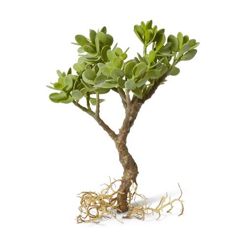 E Style Jade Plant With Roots Artificial Assembled Grey Green 32x24x40cm