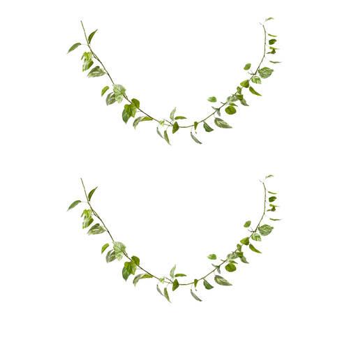 2PK E Style Pothos Outdoor Garland Artificial Plant Decor Green 16x8x180cm