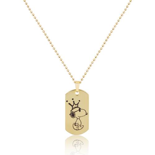 Couture Kingdom Peanuts Joe Cool Dog Tag Necklace Jewellery Gold