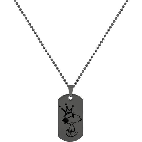 Couture Kingdom Peanuts Joe Cool Dog Tag Necklace Jewellery Black