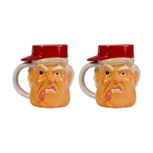 2PK MDI 3D Mug Donald Unique Design Novelty Ceramic Coffee Tea Multicolour