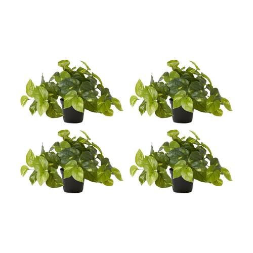 4PK E Style Pothos Golden Potted Plant Variegated Artificial Decor 35x35x24cm