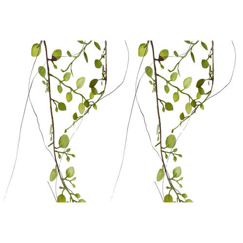 2PK E Style Angel Vine Hanging Bush Plastic Wire Lifelike Green 15x15x92cm