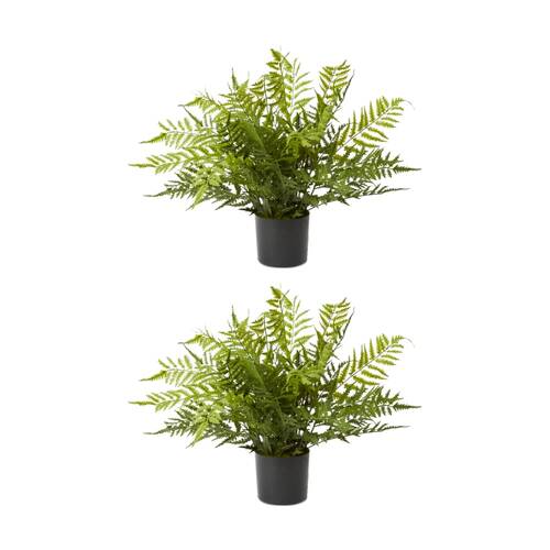 2PK E Style Fern Chain Plastic Wire Cement Pot Indoor Plant Green 53x53x46cm