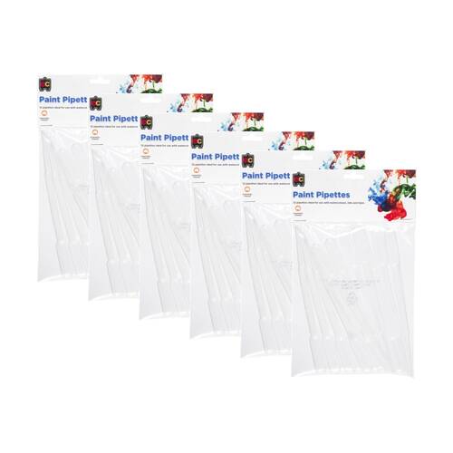 6PK 12pc Educational Colours Paint Pipettes Set For Watercolor/Ink/Dye 3ml