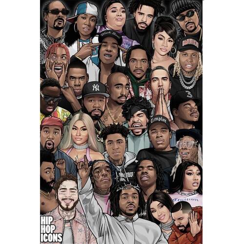 Music Hip Hop Icons Regular Wall Poster/Print Room Decoration 92x61cm