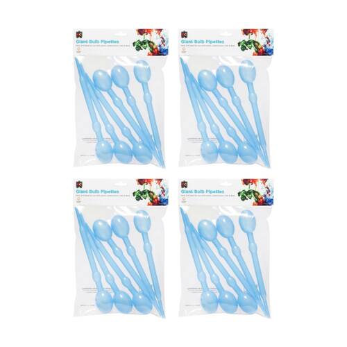 4x 6pc Educational Colours Giant Bulb Paint Pipettes Set Watercolor/Ink/Dye 30ml