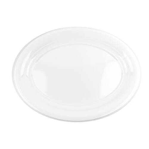 12x 3pc Partyware Oval Shaped Serving Tray Set Serveware 275x390mm White