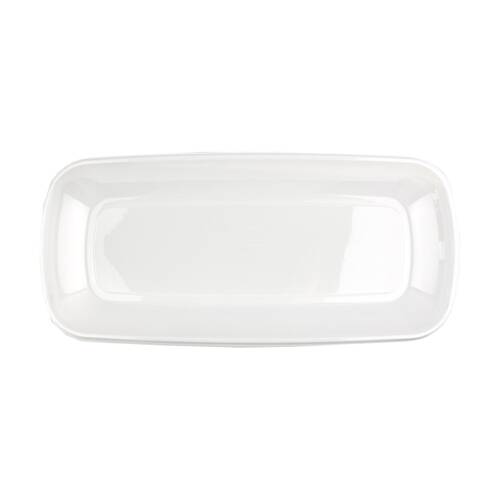 6x 2pc Partyware Rectangular Oblong Tray Set Serveware 555x225mm White