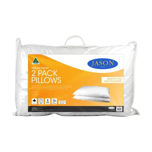 2pc Jason Dream Night Pillow Medium Profile For Back Sleepers 45x73 cm