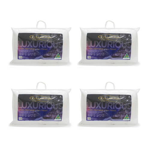 4x 2pc Onkaparinga Luxurious Premium Pillows With Cotton Sateen Cover Soft