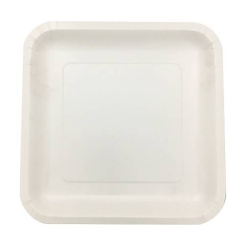 48x 15pc Partyware FSC Square Disposable Paper Plates Set 180mm White