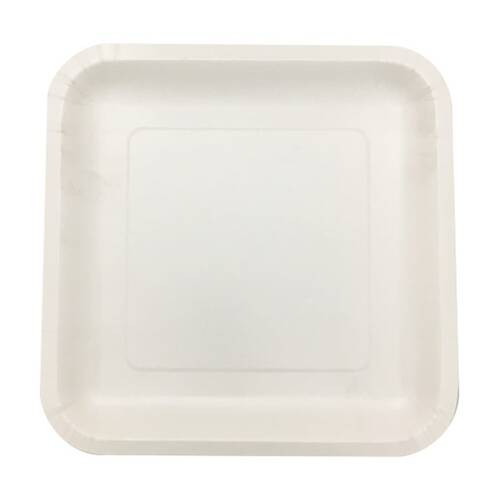 24x 15pc Partyware FSC Square Disposable Paper Plates Set 230mm White