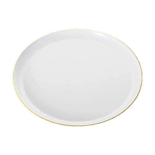24x 10pc Partyware Heavy Duty Reusable Plates Set W/ Gold Rim 210mm White