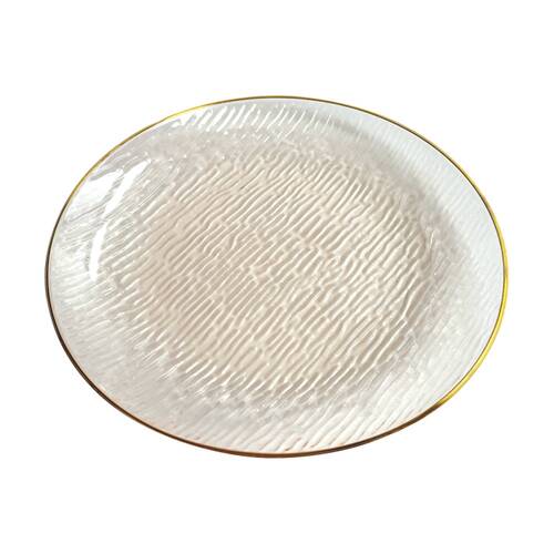 12x 10pc Partyware Heavy Duty Reusable Plates Set 250mm Gold Rim