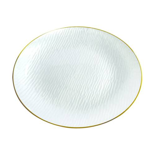 6x 10pc Partyware Heavy Duty Reusable Plates Set W/ Gold Rim 250mm White