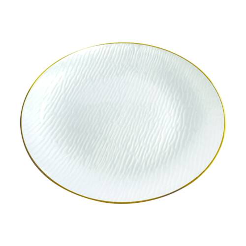 12x 10pc Partyware Heavy Duty Reusable Plates Set W/ Gold Rim 180mm White