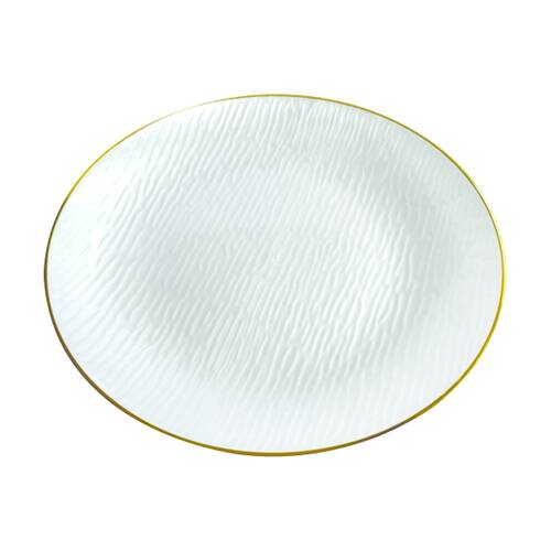 12x 10pc Partyware Heavy Duty Reusable Plates Set W/ Gold Rim 220mm White