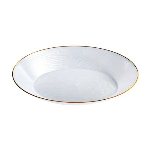 6x 10pc Partyware Reusable Heavy Duty Oval Bowl Set W/ Gold Rim 155x98x30mm WH