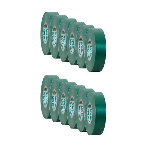 12PK Nitto Green 20Mt Tape PVC Electrical Insulation 20m NITTO