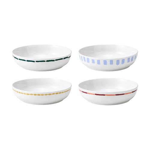 4pc Porto Multicoloured Italian Inspired Valentina Dinner Bowls