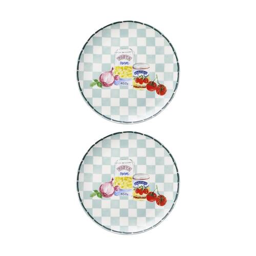 2PK Porto Multicoloured Italian Inspired Valentina Round Serving Platter 33cm