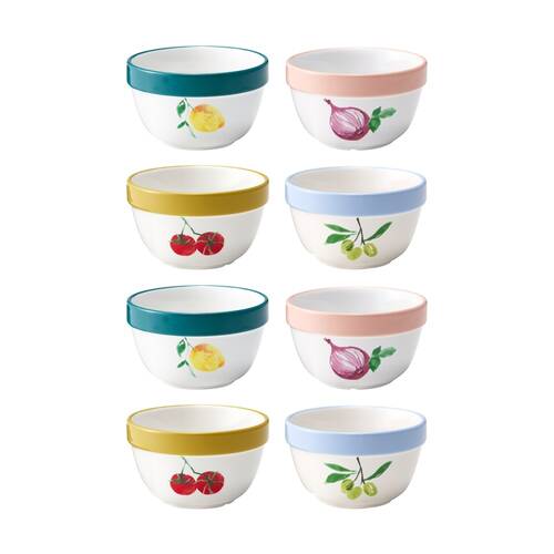 2x 4pc Porto Italian Inspired Valentina Kitchen Mixing Bowls 12cm