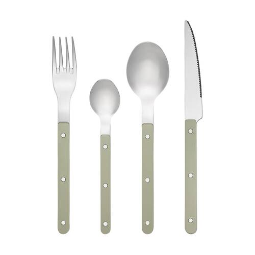 16pc Porto Sona Dinnerware Cutlery Set W/ Fork Knives & Spoons Sage Green