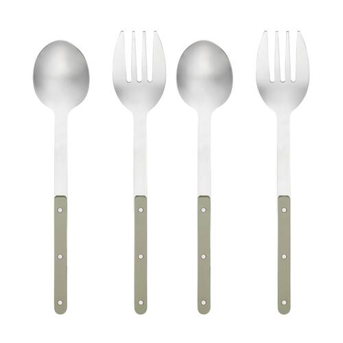 2x 2pc Porto Sona Salad Serving Cutlery/Utensils Set Sage Green