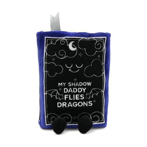 Punchkins Plush Book Shadow Daddy Flies Dragons Blanket Cushion Black/Blue