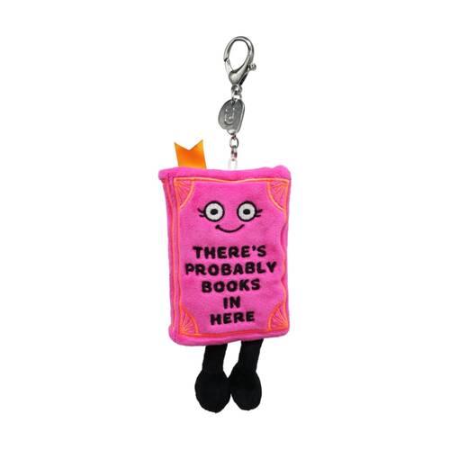Punchkins Bag Charm Probably Books Plush Keyring With Metal Chain Pink