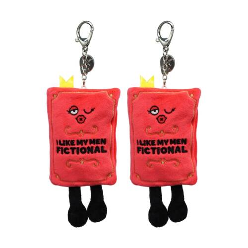 2x Punchkins Bag Charm Boyfriend Book Plush Keyring With Metal Chain Red