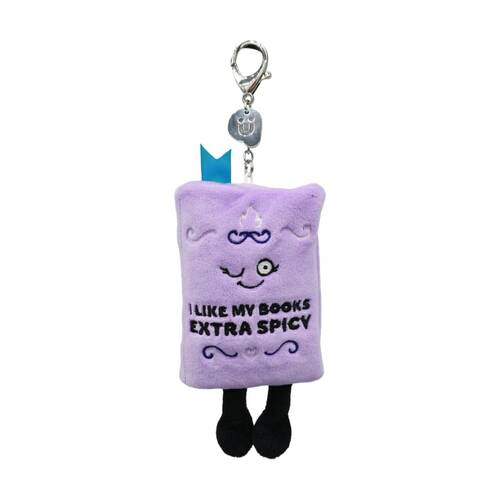 Punchkins Bag Charm Extra Spicy Book Plush Keyring With Metal Chain Purple