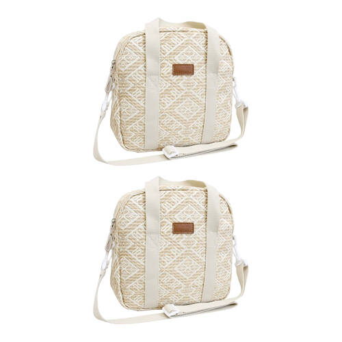 2PK LVD Amalfi Insulated School/Work Lunch Cooler Storage Travel Bag Neutral